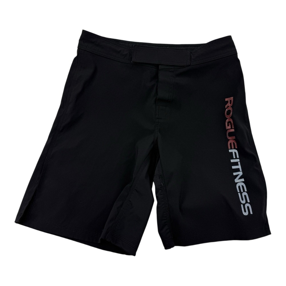 Rogue Fitness Black Red R Spellout Board Shorts Polyester Made in USA Mens 32x10